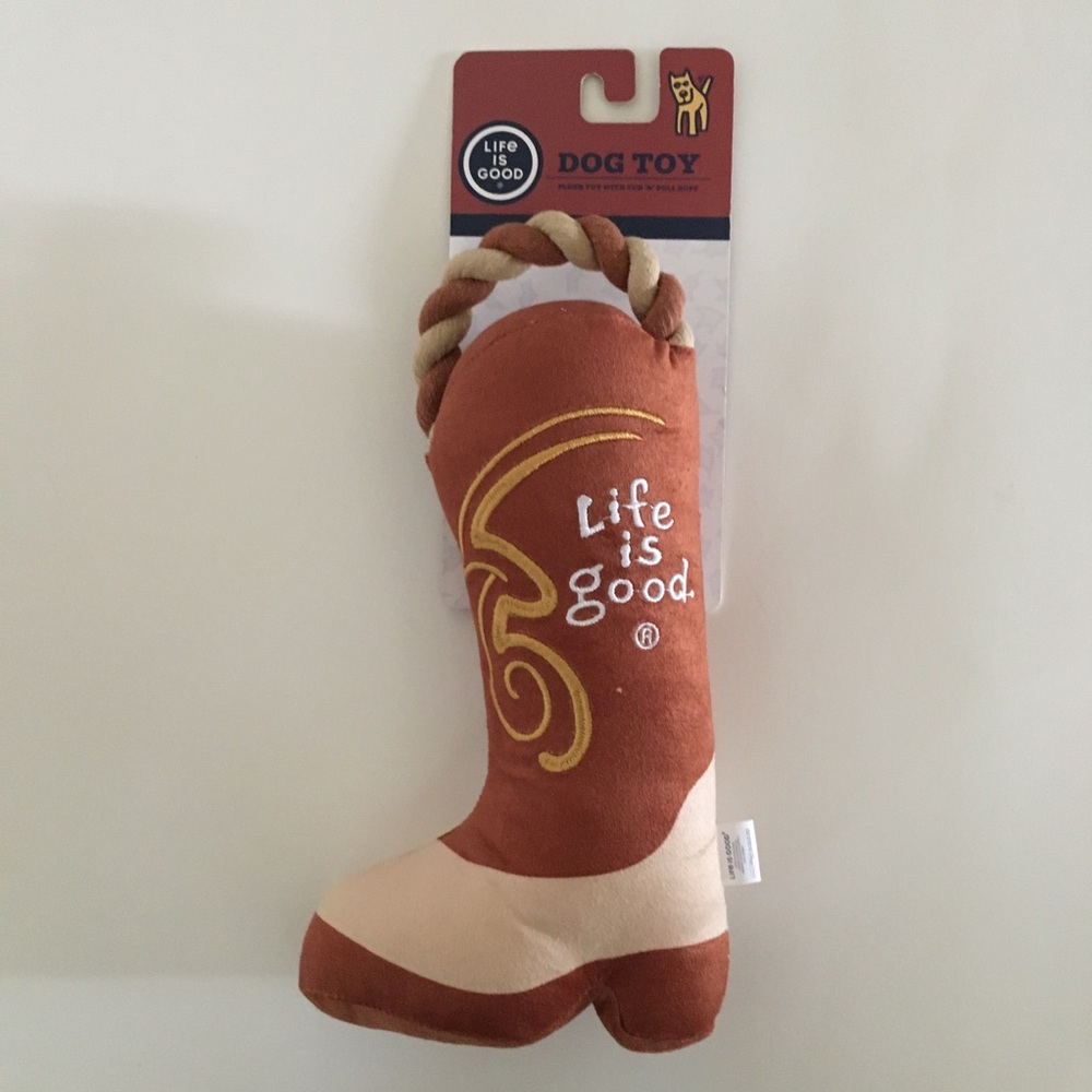 NEW Dog Toy Plush Western Cowboy Boot Rope Chew Tug Toss Fetch | Life is Good
